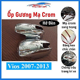 Ốp gương chiếu hậu Vios 2007-2008-2009-2010-2011-2012-2013 hở đèn xi nhan mạ crom bảo vệ chống trầy trang trí làm đẹp xe