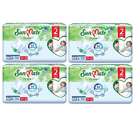 Mẫu Mới - Combo 4 Gói Tã dán Sunmate L18 +2 (20 Miếng) (Mẫu Mới Của Sunmate ML18) - Tã người lớn Sunmate- Date Mới