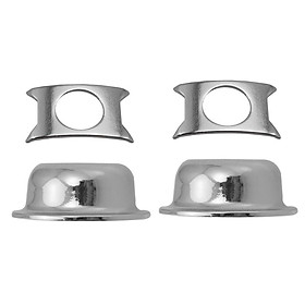 2-4pack 2 Pieces Round Metal Jack Plate Socket Cover Head Cap for Guitar Silver