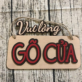 Mua Bảng gỗ 3D treo cửa Vui lòng gõ cửa dùng cho phòng riêng  văn phòng làm việc tặng móc dán