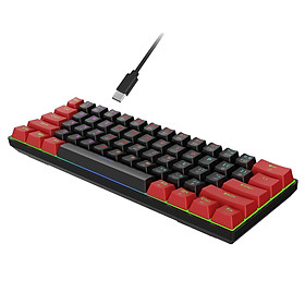 Gaming Keyboard USB Compact LED Backlit 61 Keys for Game Laptop Office