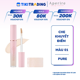 Kem che khuyết điểm Aperire Daydream Cover Tip Concealer 4.5ml - Che phủ toàn diện mỏng nhẹ lâu trôi - Màu 01 Pure