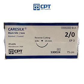 Chỉ phẫu thuật không tiêu CPT Caresilk Silk số 2 0 - S30E24