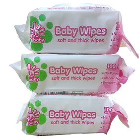 Combo 3 Bịch khăn ướt 100 tờ không mùi Sunbaby SBB2020