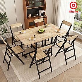 Mua   Miễn phí giao hàng và lắp đặt tại TP.HCM  Bộ bàn ăn thông minh xếp gọn đa năng có ghế và bánh xe Ohaha - BA013