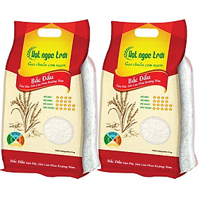 Combo 2 sản phẩm gạo Hạt Ngọc Trời Bắc Đẩu Túi 5kg - Gạo Đặc Sản Lúa Mùa Ruộng Tôm - Dẻo vừa, mềm cơm, thơm nhẹ