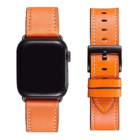 Dây Da Cho Đồng Hồ Thông Minh Apple Watch Da Bò Pullup Khóa Thép 316L Dành Cho Series SE 7| 6 | 5 | 4 | 3 | 2 | 1 - Hàng chính hãng