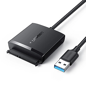 USB 3.0 bộ chuyển ra ổ cứng và ssd SATA hỗ trợ cắm chân nguồn DC 5.5mm không có adapter đi kèm Ugreen 257USC60561CM Hàng chính hãng