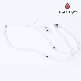 Chuỗi 108 hạt đá thạch anh ưu linh trắng mệnh thủy, kim - Ngọc Quý Gemstones