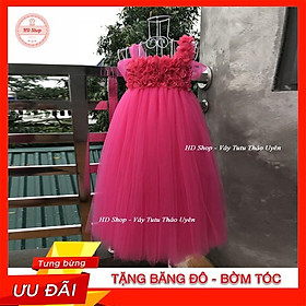Váy đầm bé gái ️FREESHIP️ Váy công chúa hồng sen quai trễ cho bé dự tiệc
