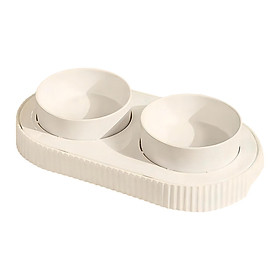 Double Pet Food Bowl Feeding Station Detachable Cat Bowls for Food and Water