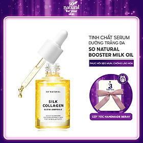 Serum Dưỡng Da Căng Bóng Và Chống Lão Hoá Silk Collagen Glow Ampoule So Natural 30ml - Tặng Kèm Cột Tóc Nơ BERAV Handmade Annie Ribbon Giao Màu Ngẫu Nhiên