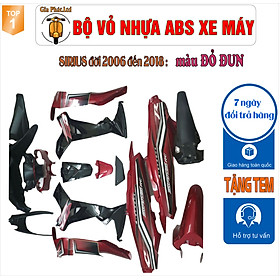 [Tặng tem ]Bộ nhựa dàn áo xe SIRIUS màu ĐỎ ĐUN , nhựa ABS nguyên sinh cao cấp -TKB-1398 (2198)