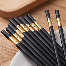 Mua  Hàng TẶNG KHÔNG BÁN  Bộ 10 Đôi Đũa nhựa bọc vàng - Hàn Quốc