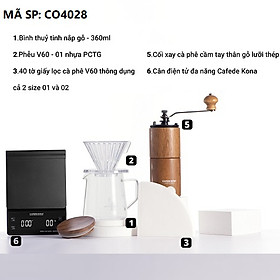 Mua Bộ combo pha cà phê V60 01 hiện đại CAFEDE KONA