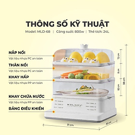 NỒI HẤP ĐIỆN MELODY 3 TẦNG, nồi hấp đa năng, nồi hấp điện, dung tích 20l 