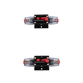 2x 40Amp+mp  Circuit Breaker Stereo Audio Car Fuse Holder 12-24V