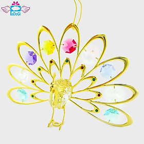 Chim Công Mạ Vàng Đính Pha Lê Swarovski