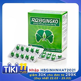 Thực phẩm chức năng hỗ trợ tuần hoàn não Robgingko – Robinson Pharma Usa-Hộp 100 viên