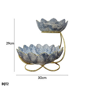 Mua Đĩa quả 2 tầng tân cổ điển sứ vân mây tinh tế sang trọng DQT2