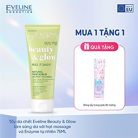 [ Tặng bông ipek 80 miếng ] Tẩy da chết Eveline Beauty & Glow làm sáng da với hạt massage và Enzyme tự nhiên 75ML