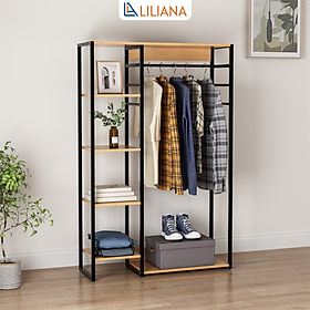 Mua Tủ treo quần áo kèm kệ để đồ thanh sắt tiện lợi GM08 khung đen.