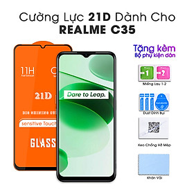 Kính Cường Lực 21D cho Realme C35 Full Keo Màn Hình SIÊU BỀN, SIÊU CỨNG, ÔM SÁT MÁY- HANDTOWN- HÀNG CHÍNH HÃNG