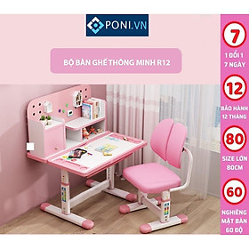 Mua (Tặng Kẹp sách  bộ chữ  đồng hồ) Bộ bàn học sinh thông minh chống gù  chống cận phù hợp trẻ tiểu học R12