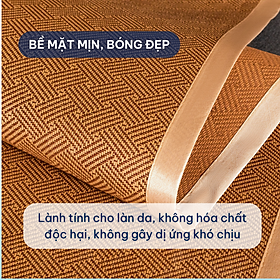 Chiếu điều hòa sợi mây 3D có lớp lót lụa/ cao su A 1m4x2m/ 1m6x2m/ 1m8x2m