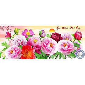 120*53CM TRANH ĐÁ HOA MẪU ĐƠN HOA KHAI PHÚ QUÝ TRANH ĐÍNH ĐÁ CHƯA ĐÍNH VS362