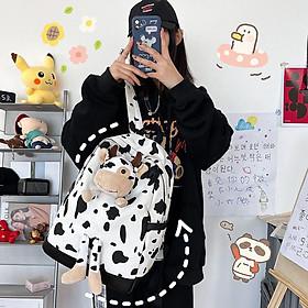Balo bò sữa canvas ulzzang đi học laptop thời trang sinh viên học sinh cặp