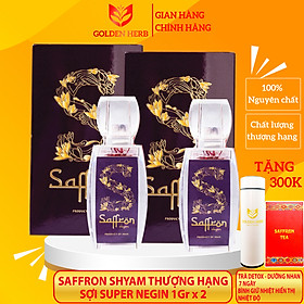 Saffron Nhụy hoa Nghệ tây Shyam 2 hộp 1gr/hộp tặng Trà dưỡng nhan 7 ngày + Bình giữu nhiệt hiển thị nhiệt độ