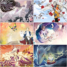 Bộ 6 Áp phích - Poster Anime Natsume's Book of Friends - Natsume Yuujinchou - Hữu nhân sổ (bóc dán) - A3,A4,A5