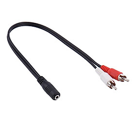 Audio Coaxial Cable 3.5mm Female Socket to 2RCA Male Auxiliary Stereo Y Splitter