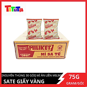 Nguyên thùng 30 gói Mì ăn liền Miliket sate giấy vàng 75gX30