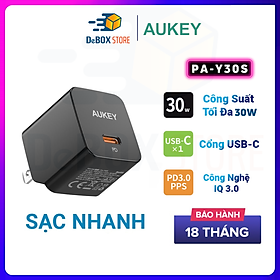 Mua Cốc sạc nhanh AUKEY PD PPS 30W PA-Y30S | SẠC NHANH DÀNH CHO IP 13 Series - Hàng Chính Hãng
