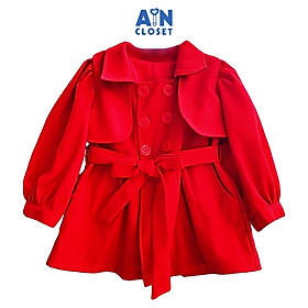 Áo Khoác bé gái hoạ tiết Mangto Đỏ Kaki lụa - AICDBGQ1EBNT - AIN Closet