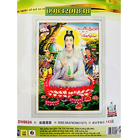Mua Tranh thêu chữ thập Quan âm DV6524  kích thước 55*75 cm