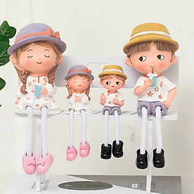 Combo 4 tượng gia đình hạnh phúc mang chữ love, tượng trang trí kệ tủ, giá sách, decor phòng khách độc đáo Anzzar GD-04