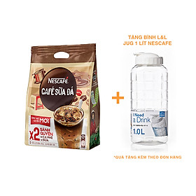 Tặng bình Jug 1L Cà phê hòa tan NESCAFÉ - Cà Phê Sữa Đá bịch 25 gói x 24g