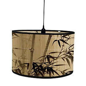 Rustic Bamboo Lamp Shade Ceiling Light Fixture Cover Pendant Light Minimalistic Decoration for Living Room Dorm Room Office Kitchen Island