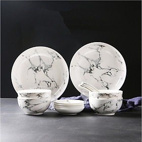 Mua Bộ chén dĩa sứ NORDIC MARBLE