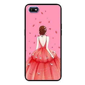 Ốp Lưng in cho Oppo A1K Mẫu Cô Gái Váy Hồng - Hàng Chính Hãng