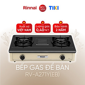 Bếp gas dương Rinnai RV-A271Y(EB) mặt bếp men và kiềng bếp men - Hàng chính hãng