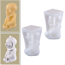 2Pcs Silicone 3D Candle Mold Halloween Soap Wax Resin Moulds Decor
