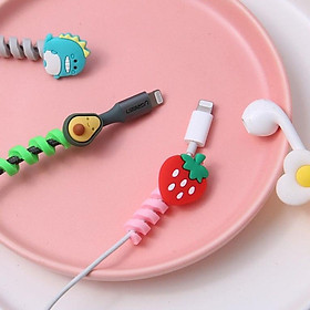 Mua Bọc cáp sạc dây xoắn cao su hình cute - bảo vệ đầu cắm  tai nghe bền đẹp tiện lợi