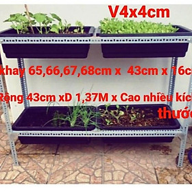 Mua kệ sắt V Lỗ trồng rau V4x4cm ( Rộng 43cm x Dài 1 37cm) Phù hợp với các loại khay nhựa