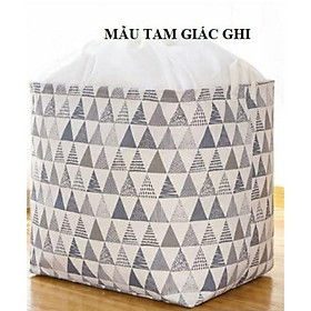 Giỏ đựng quần áo, chăn màn vải linen cao cấp 100l