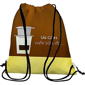 Balo rút in hình Sài Gòn Cafe sữa đá BDFU310