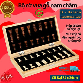 Hình ảnh Cờ vua gỗ nam châm cao cấp - Bộ cờ vua nam châm bằng gỗ thông tự nhiên chính hãng D Danido